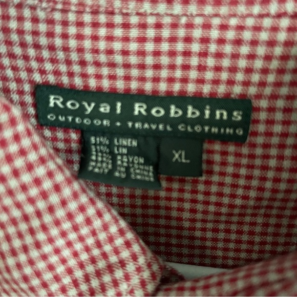 ROYAL ROBBINS men’s Short Sleeve Button Down Shirt Size XL red - Picture 3 of 5